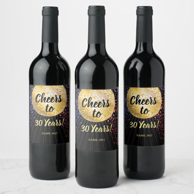 DISCO, WINE LABEL - cheers to years! (Bottles)