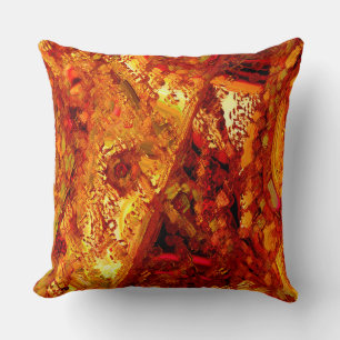 Discoloured to brownish orange carnival mask cushion