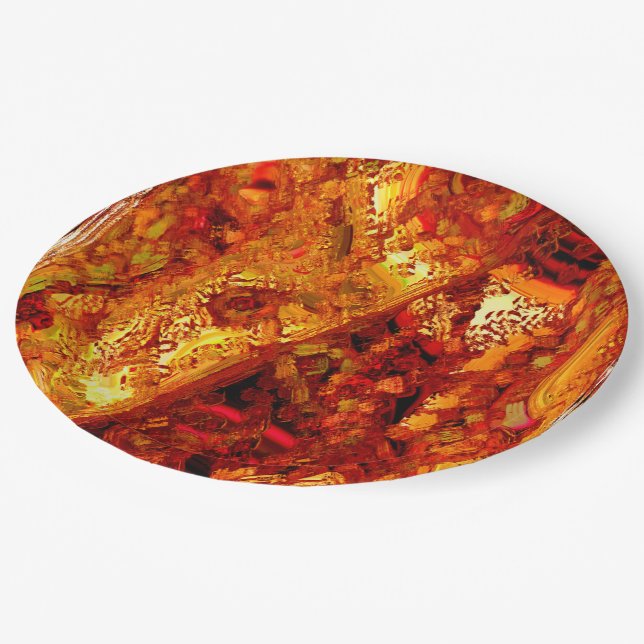 Discoloured to coral carnival mask paper plate (Angled)