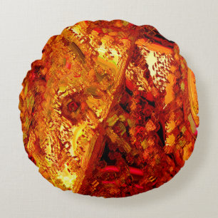 Discoloured to coral carnival mask round cushion