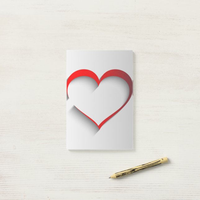 Disconnected Heart Post-it Notes (On Desk)