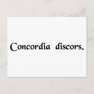 Discordant harmony postcard