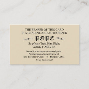 Discordian Pope Card (Phoenix Cabal version)