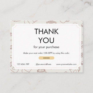 Discount and Thank you Card for Small Coffee Shop