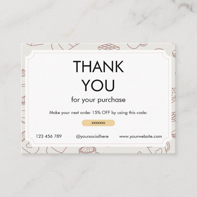 Discount and Thank you Card for Small Coffee Shop (Front)