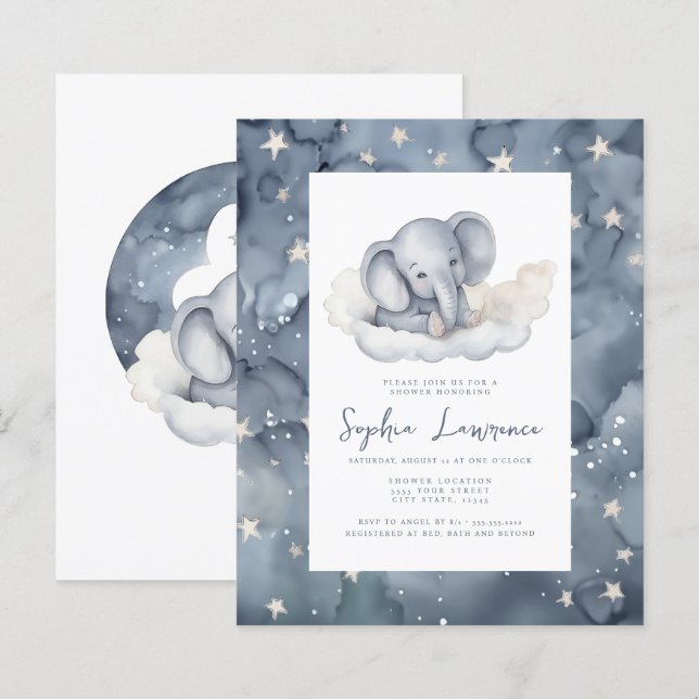 Discount Baby Elephant Baby Shower Invitation (Front/Back)