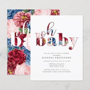 Discount Blue and Red Floral, Baby Shower