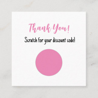 Discount Code Scratch Off Thank You Card