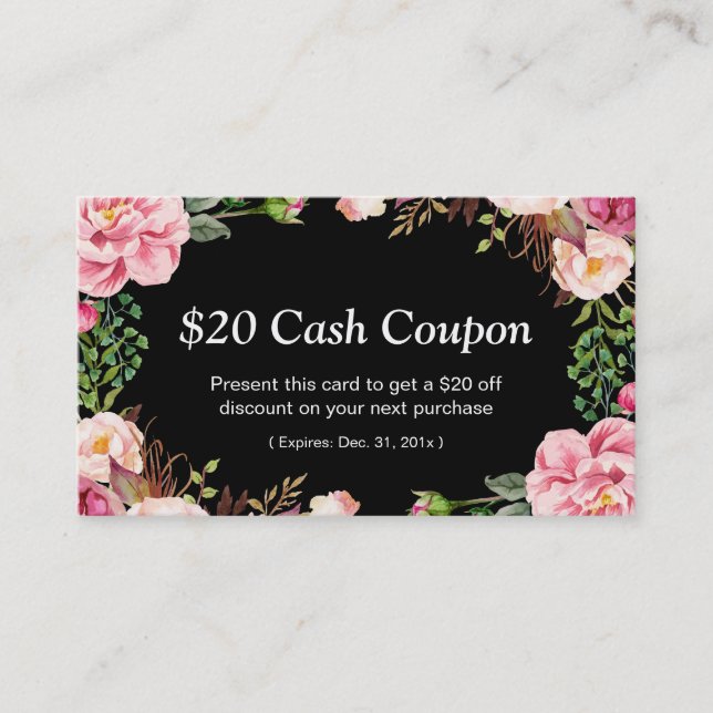 Discount Coupon Card For Hair Style Beauty Salon (Front)
