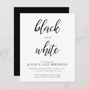 Discount Elegant Black and White Party Invitations
