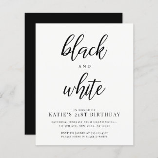 Discount Elegant Black and White Party Invitations