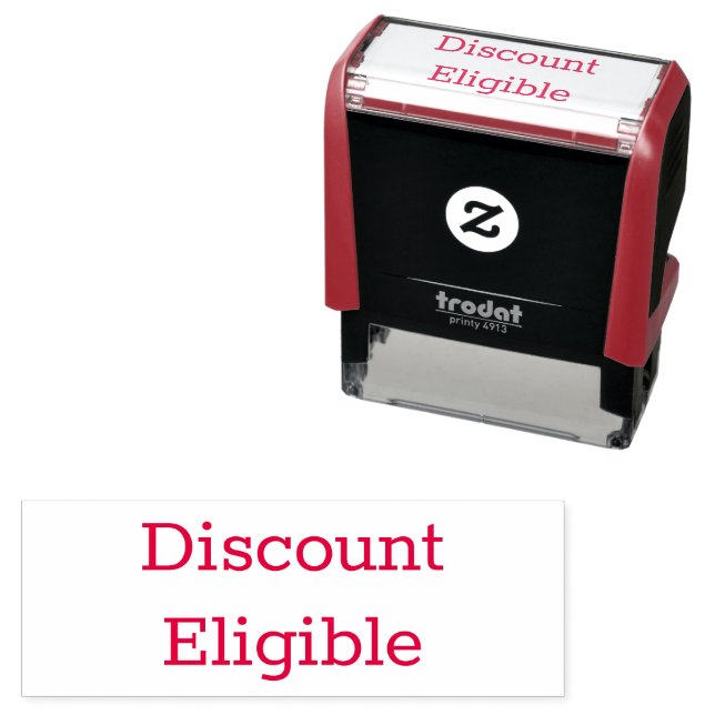 Discount Eligible Custom Text Red Ink Self-inking Stamp (In Situ)
