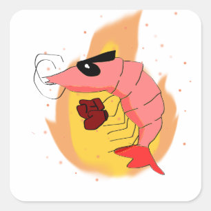 Discount Fighter Shrimp Square Sticker