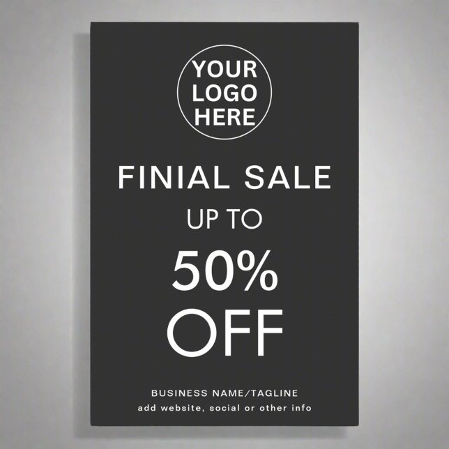 Discount Final Sale Special Offer Grey Logo Store Poster (Creator Uploaded)