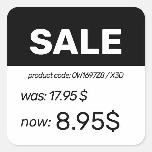 Discount Price Sticker Label (Front)