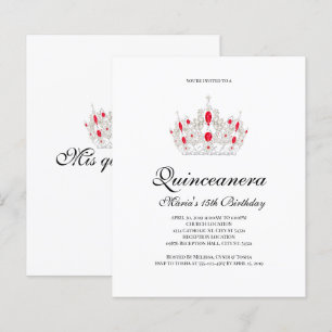 Discount Quinceanera, Red Invitations