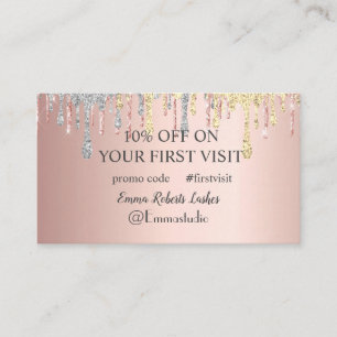 Discount Sale Deal Offer Promo Code First Visit Business Card
