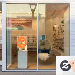 Discount shop window cling