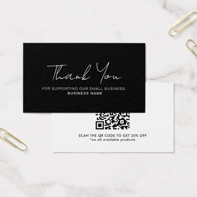 Discount Thank You Business QR Code Card (Office)
