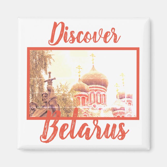 Discover Belarus Church Architecture Sky Magnet (Front)