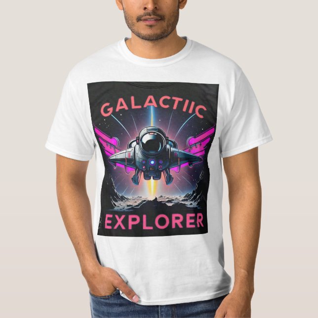 "Discover Beyond: Galactic Explorer" T-Shirt (Front)