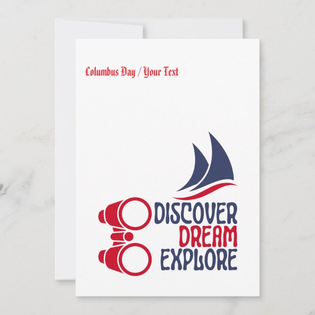 Discover dream explore invitation (Front)