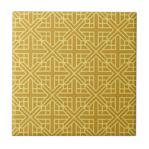 Discover Elegant Geometric Patterns with Gold Line Tile