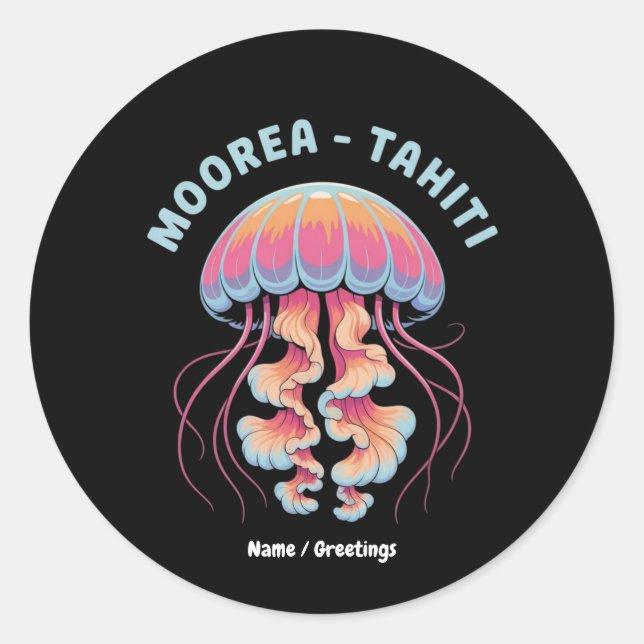 Discover French Polynesia Moorea Tahiti Classic Round Sticker (Front)