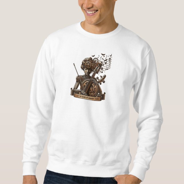 Discover Harmony with the Mechanical Musician Sweatshirt (Front)
