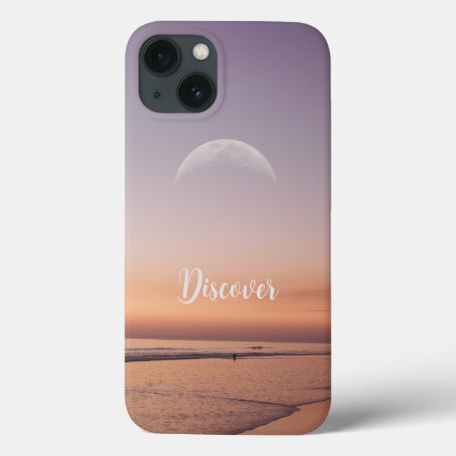 Discover, Moon Over Beach at Dusk Case-Mate iPhone Case (Back)