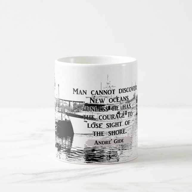 Discover New Oceans -- Andre Gide quote - mug (Center)