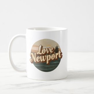 Discover Newport Medieval Ship Retro Mug