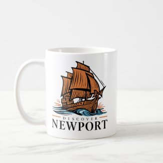 Discover Newport mug retro mediveal ship