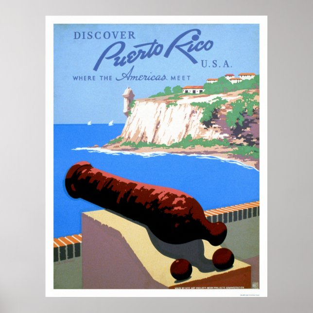 Discover Puerto Rico 1940 WPA Poster (Front)