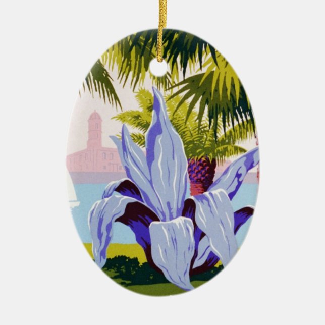 Discover Puerto Rico Ceramic Tree Decoration (Front)