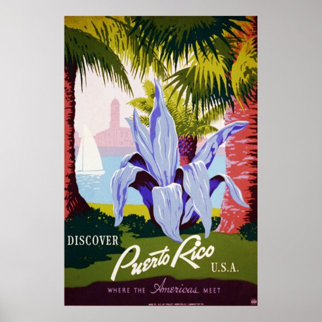 Discover Puerto Rico, USA Poster (Front)