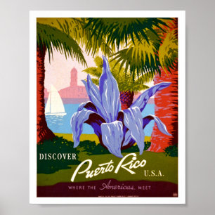 Discover Puerto Rico Vintage Poster