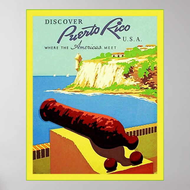 Discover Puerto Rico ~ Vintage Travel Poster (Front)