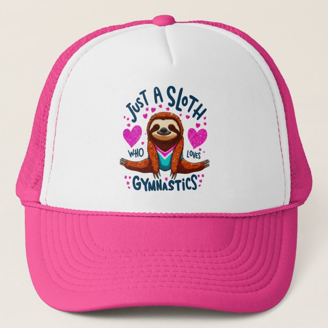 Discover Sloth's Gymnastics Journy &  Fitness Love Trucker Hat (Front)