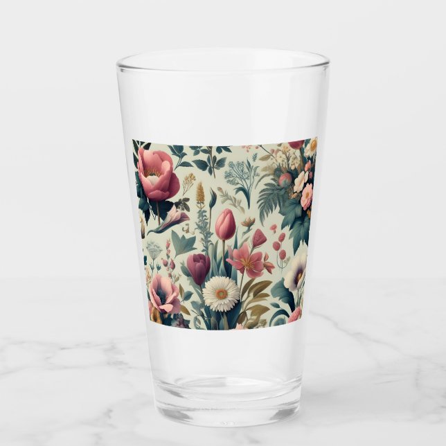 Discover Stunning Spring Floral Botanical Pattern Glass (Front)