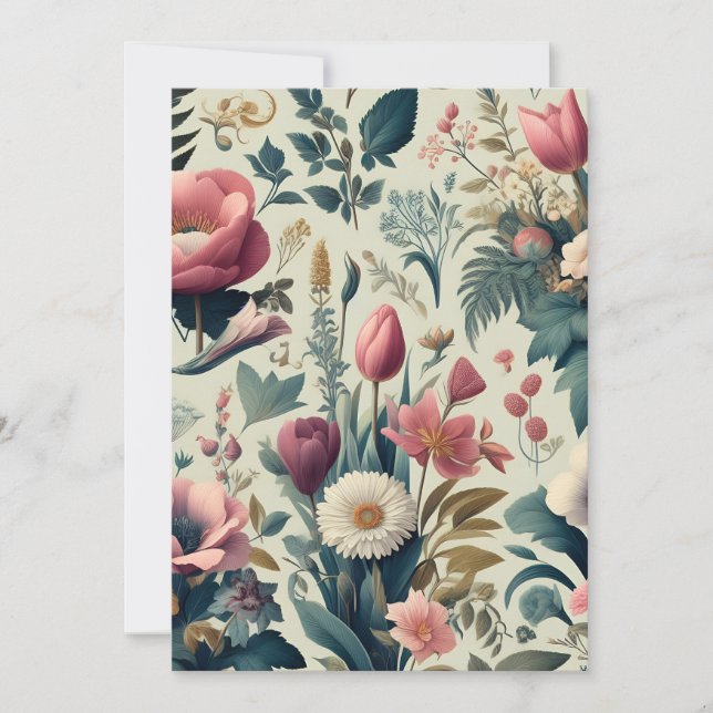 Discover Stunning Spring Floral Botanical Pattern Invitation (Front)