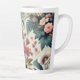 Discover Stunning Spring Floral Botanical Pattern Latte Mug