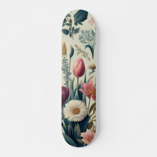 Discover Stunning Spring Floral Botanical Pattern Skateboard
