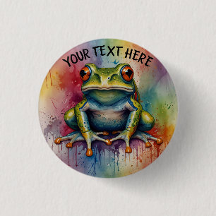 Discover the captivating beautiful frog 3 cm round badge