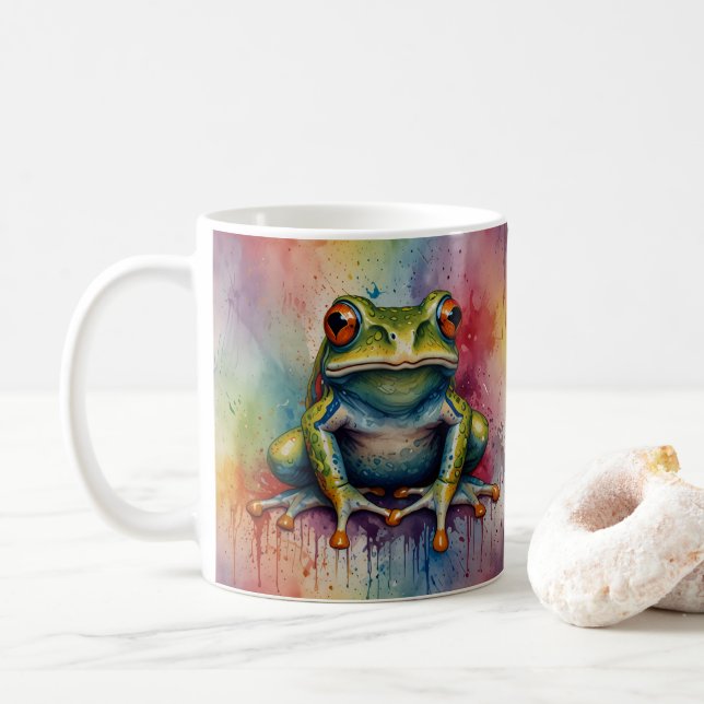 Discover the captivating beautiful frog coffee mug (With Donut)