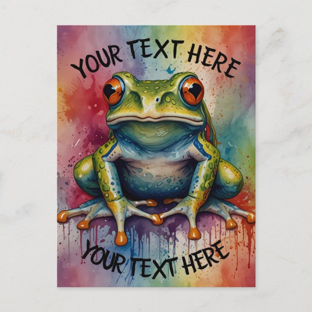 Discover the captivating beautiful frog postcard (Front)