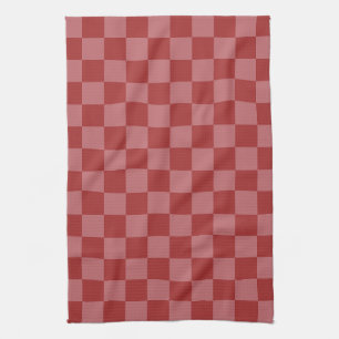 Discover the Charm of Pink and Red Chequerboard  Tea Towel
