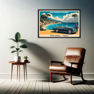 Discover the French Riviera Vintage Travel Poster