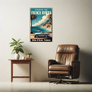 Discover the French Riviera Vintage Travel Poster