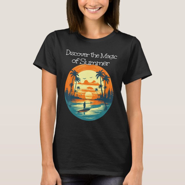 Discover the Magic of Sea with Sunset for Holiday  T-Shirt (Front)
